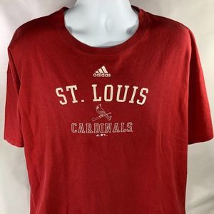 ST LOUIS CARDINALS ADIDAS SHIRT ADULT 2XL RED SHORT SLEEVE 2004 EARLY 2000s Y2K